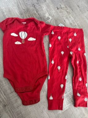 Pekkle Red Hot Air Balloon Baby One-Piece Set